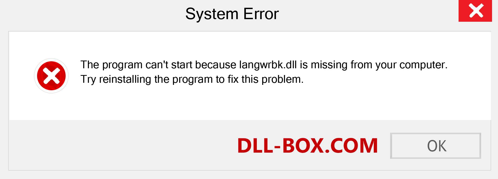  langwrbk.dll file is missing?. Download for Windows 7, 8, 10 - Fix  langwrbk dll Missing Error on Windows, photos, images